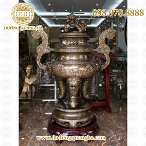 Đỉnh mao rồng khảm 1 chữ vàng Đỉnh mao rồng khảm 1 chữ vàng
