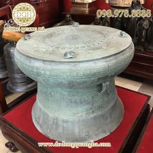 Quả trống đồng xanh giả cổ 50cm Quả trống đồng xanh giả cổ 50cm