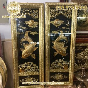 Tranh lý ngư vọng nguyệt bằng đồng Tranh lý ngư vọng nguyệt bằng đồng