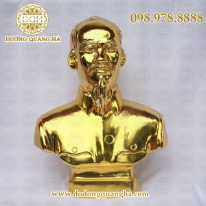 Bác Hồ bán thân đồng đỏ mạ vàng Bác Hồ bán thân đồng đỏ mạ vàng